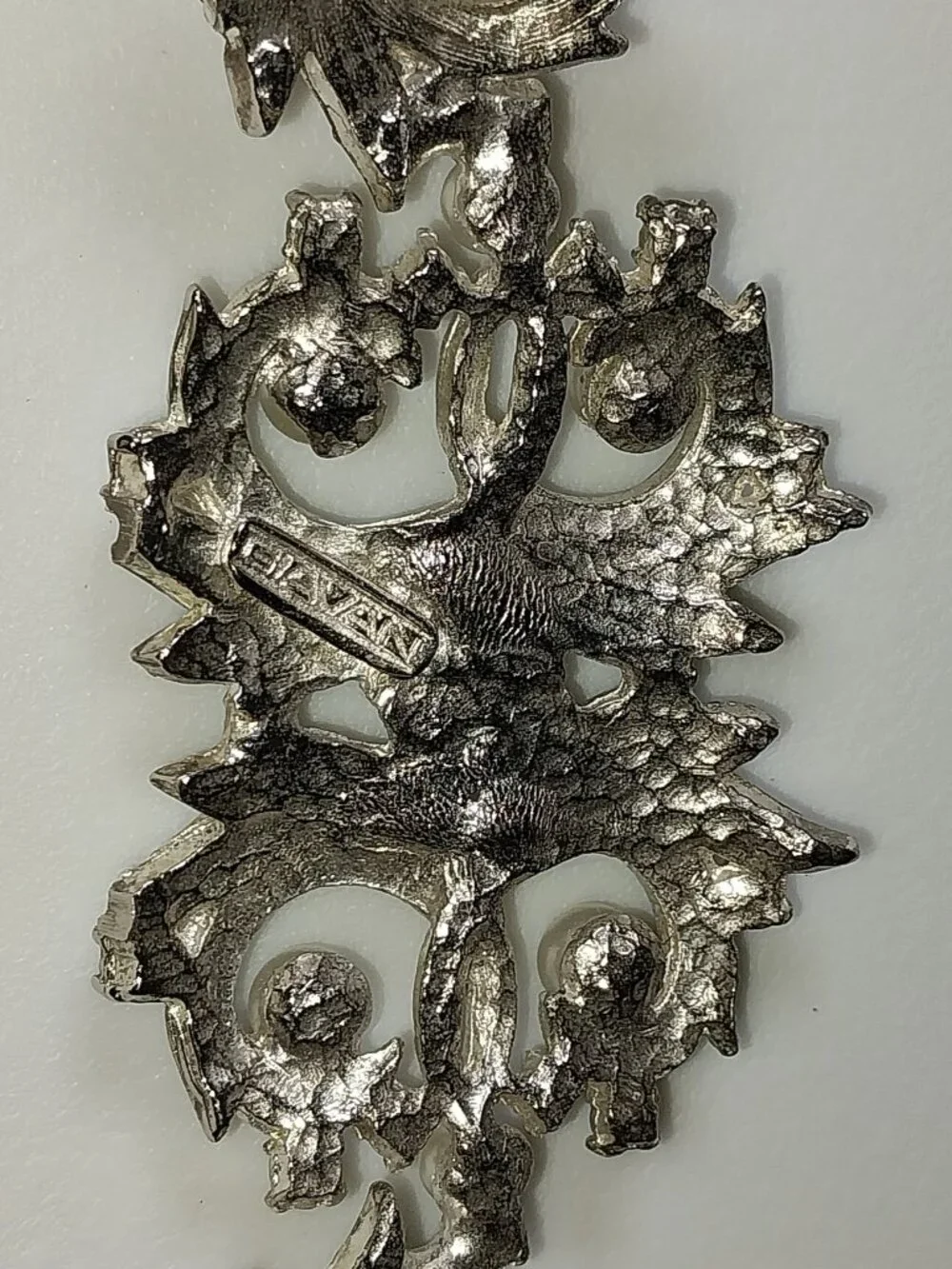 Giavan Hairpiece/comb Silver Rhinestones and Faux Pearl